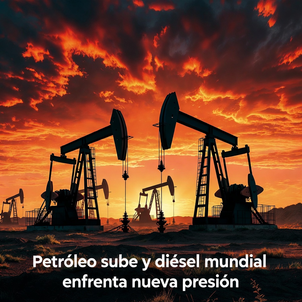 Petróleo sube y diésel mundial enfrenta presión