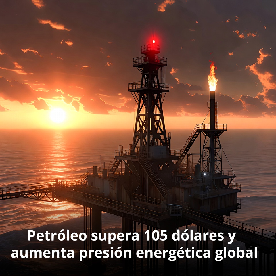 Petróleo supera 105 dólares y presiona inflación global