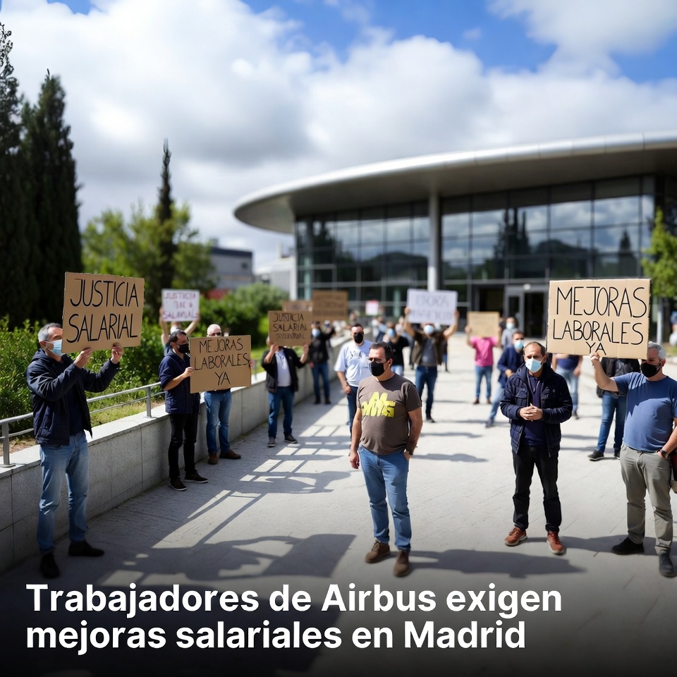 Trabajadores de Airbus exigen mejoras salariales en Madrid