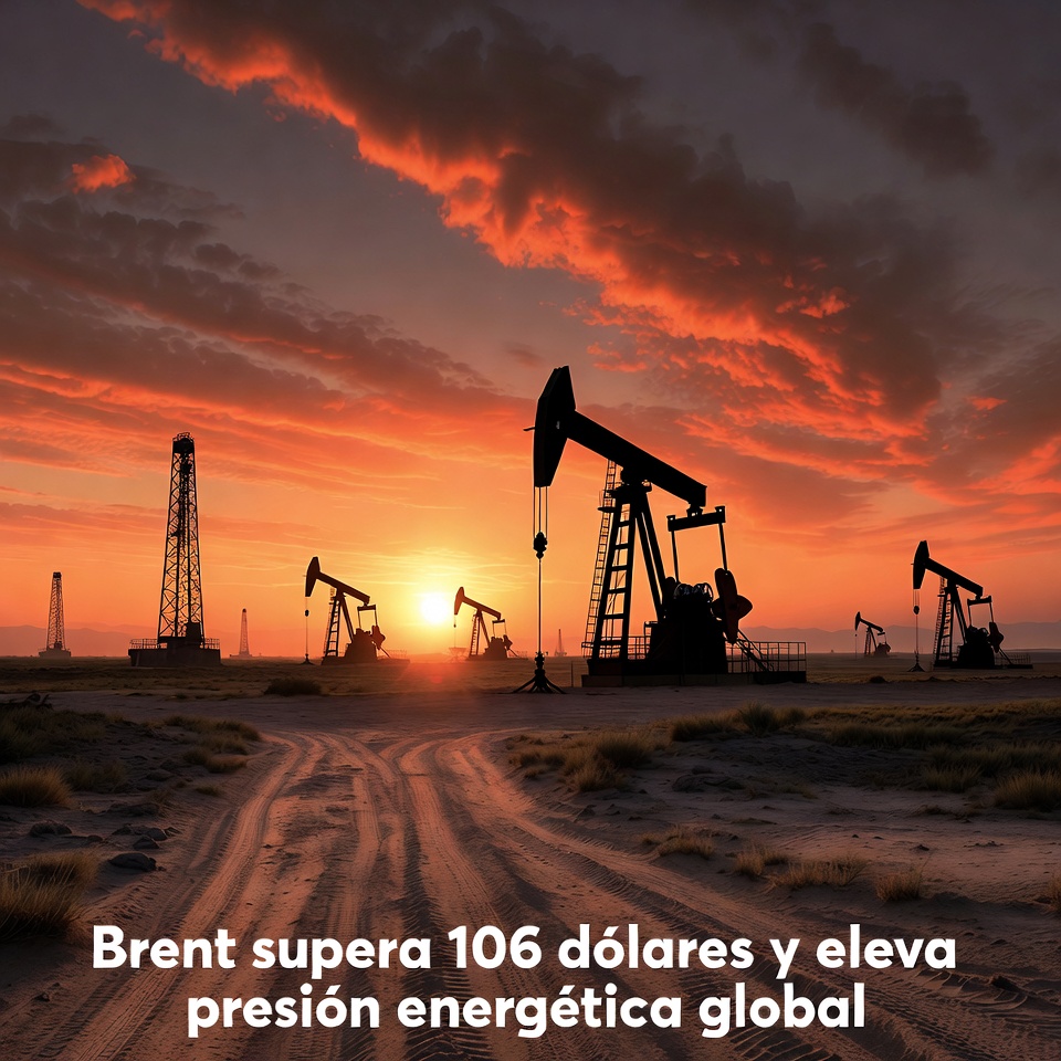 Brent supera 106 dólares y eleva presión energética global
