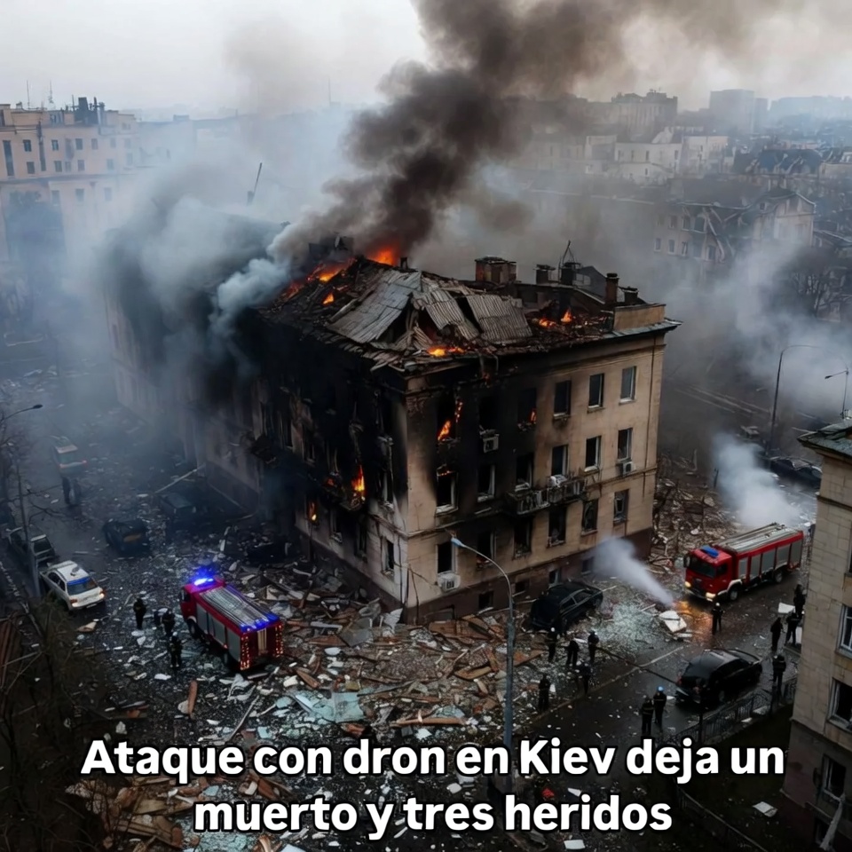 Ataque con dron en Kiev deja un muerto y tres heridos