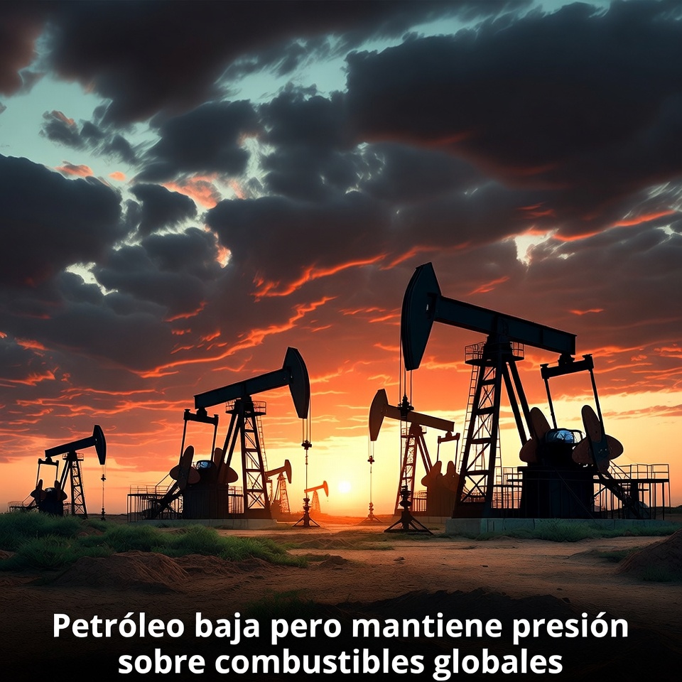 Petróleo baja pero mantiene presión sobre combustibles globales