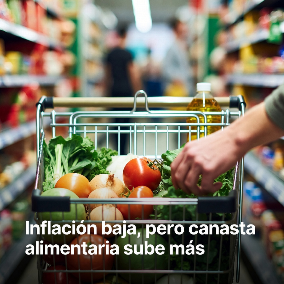 Inflación baja, pero canasta alimentaria sube más