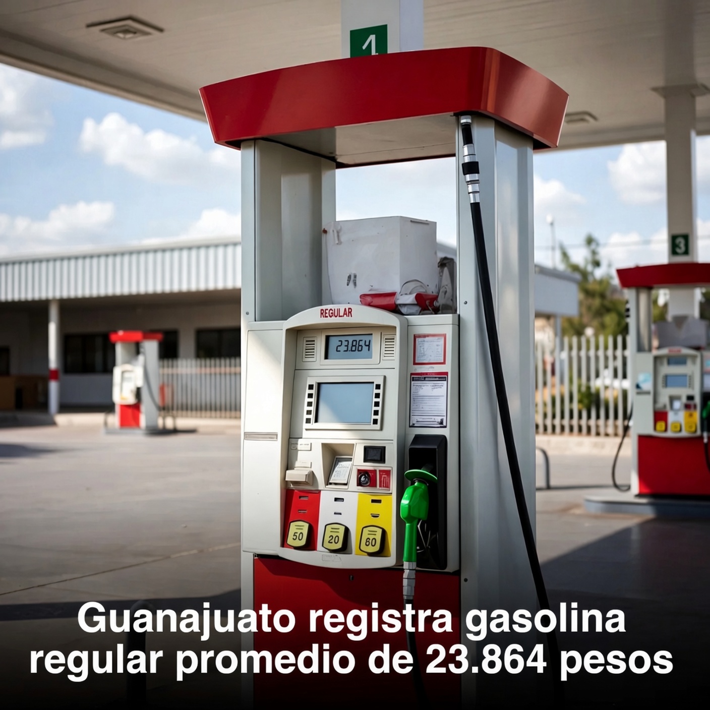 Guanajuato registra gasolina regular promedio de 23.864 pesos