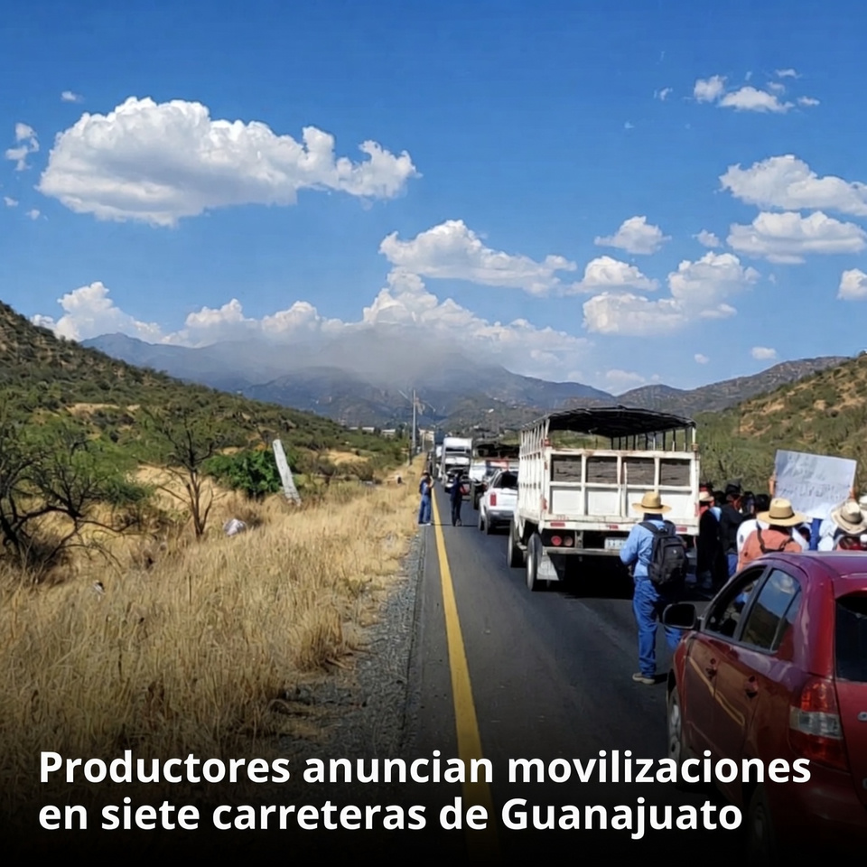 Productores anuncian movilizaciones en siete carreteras de Guanajuato