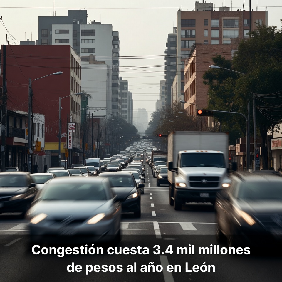 Congestión cuesta 3.4 mil millones de pesos al año en León