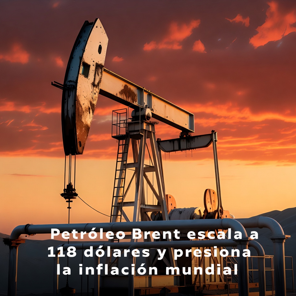 Petróleo Brent escala a 118 dólares y presiona la inflación mundial