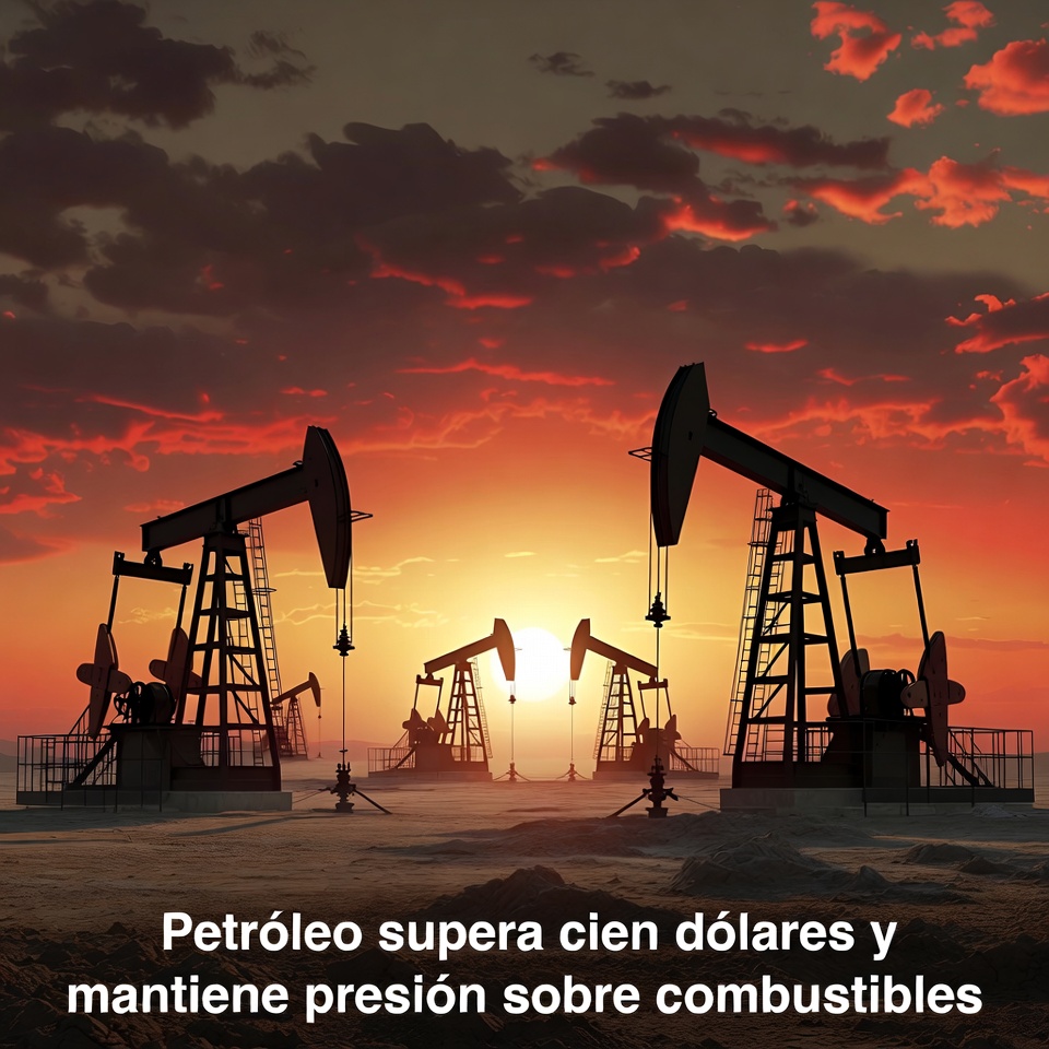 Petróleo supera cien dólares y mantiene presión sobre combustibles